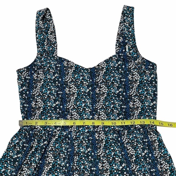 BEBOP Black Blue Floral A-Line Sleeveless Dress - Picture 8 of 12